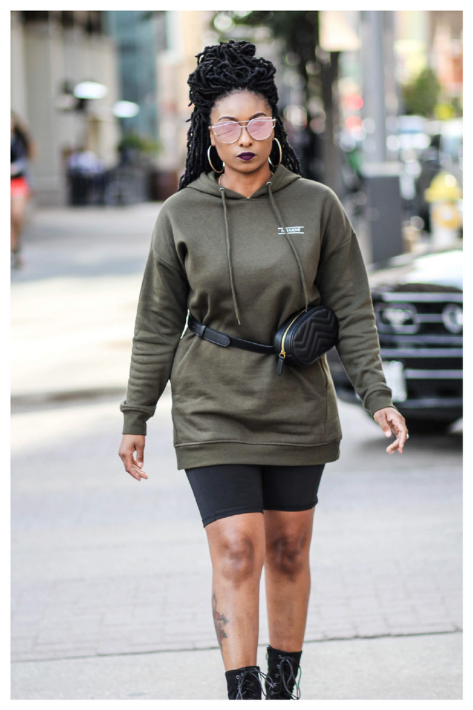 olive green sweatshirt dress