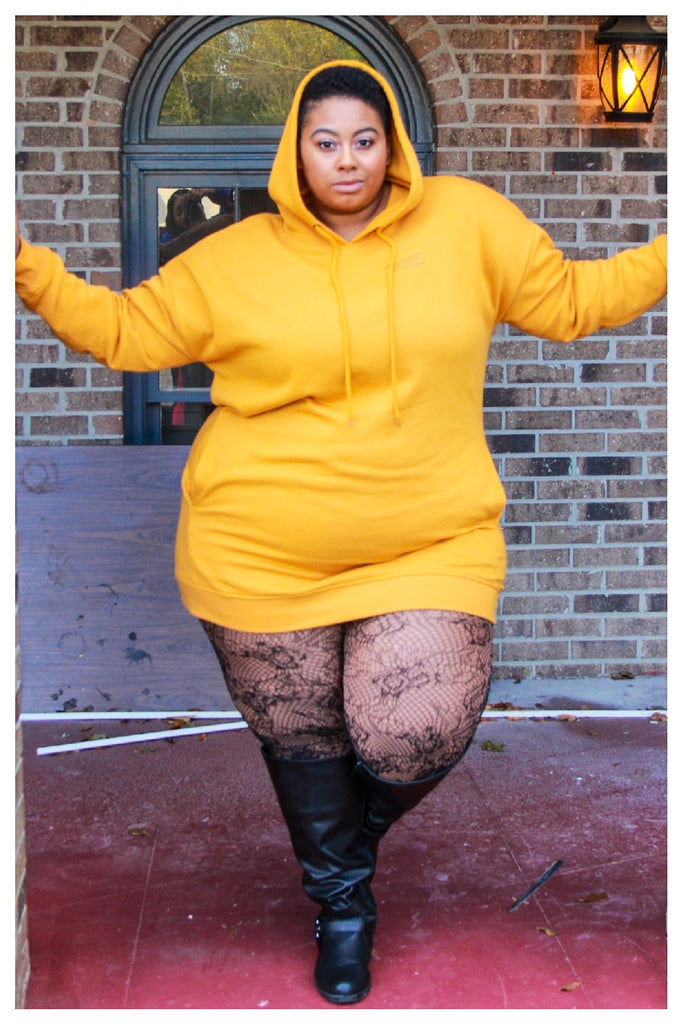 plus size hooded sweater dress