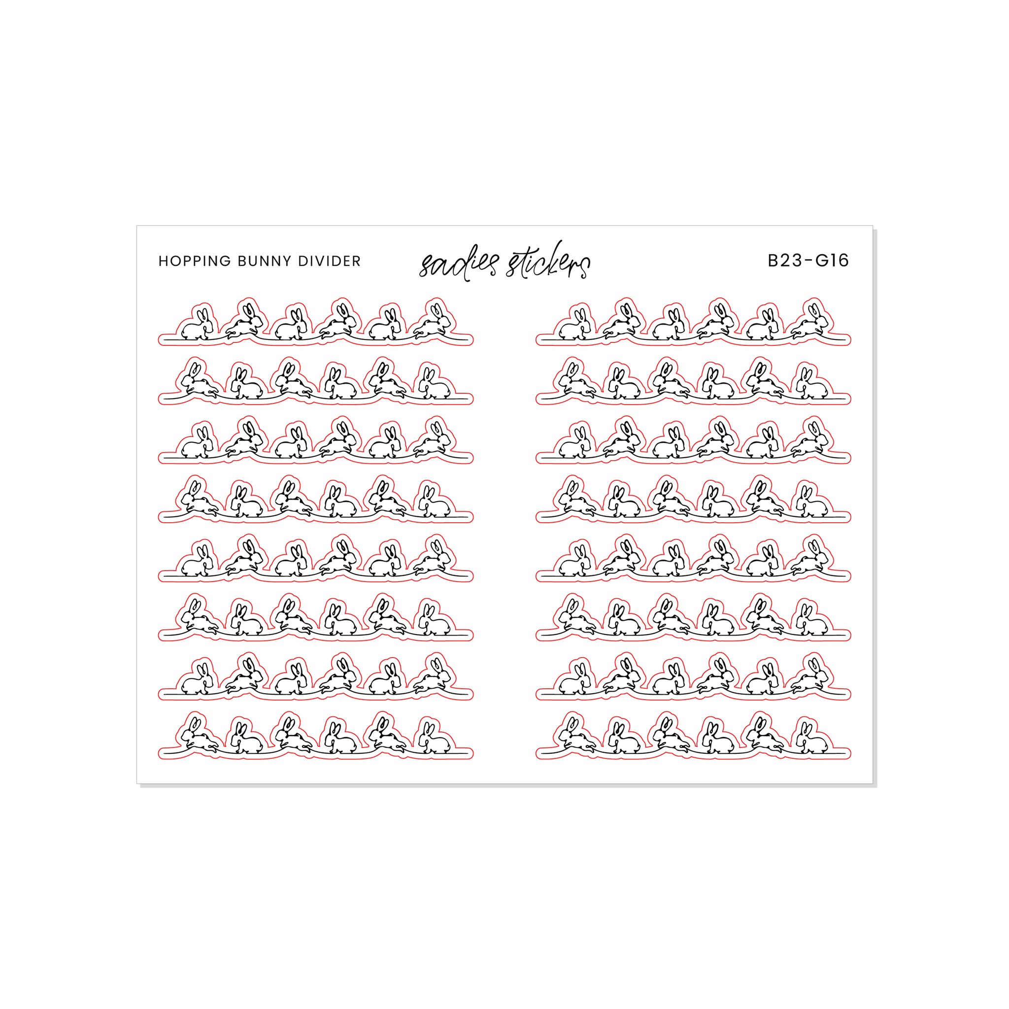 FOILED TUESDAY Hopping Bunny Divider - Sadie's Stickers