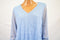 Alfani Women V-Neck 3/4 Slv Blue Dotted Ruffled Burnout Tunic Blouse Top Plus 3X