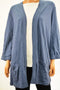 New Karen Scott Women's Cotton Blue Open Front Tab-Sleeve Cardigan Shrug Plus 2X