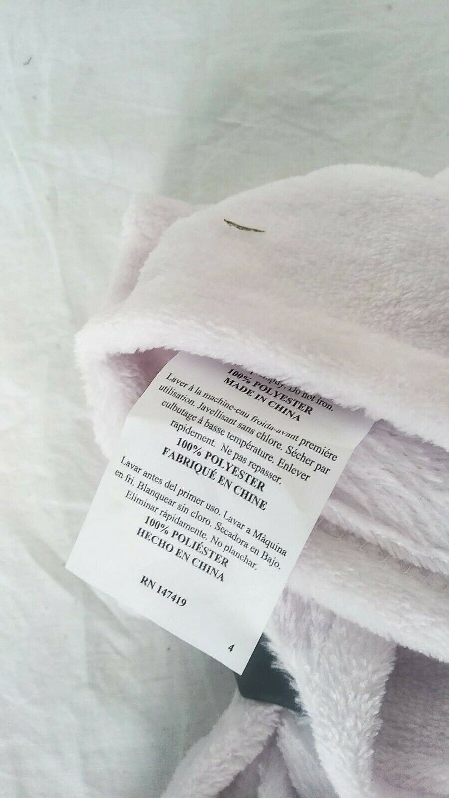 $40 New Bon Voyage Travel Velvet Throw Blanket Ivory Soft Comfortable 40