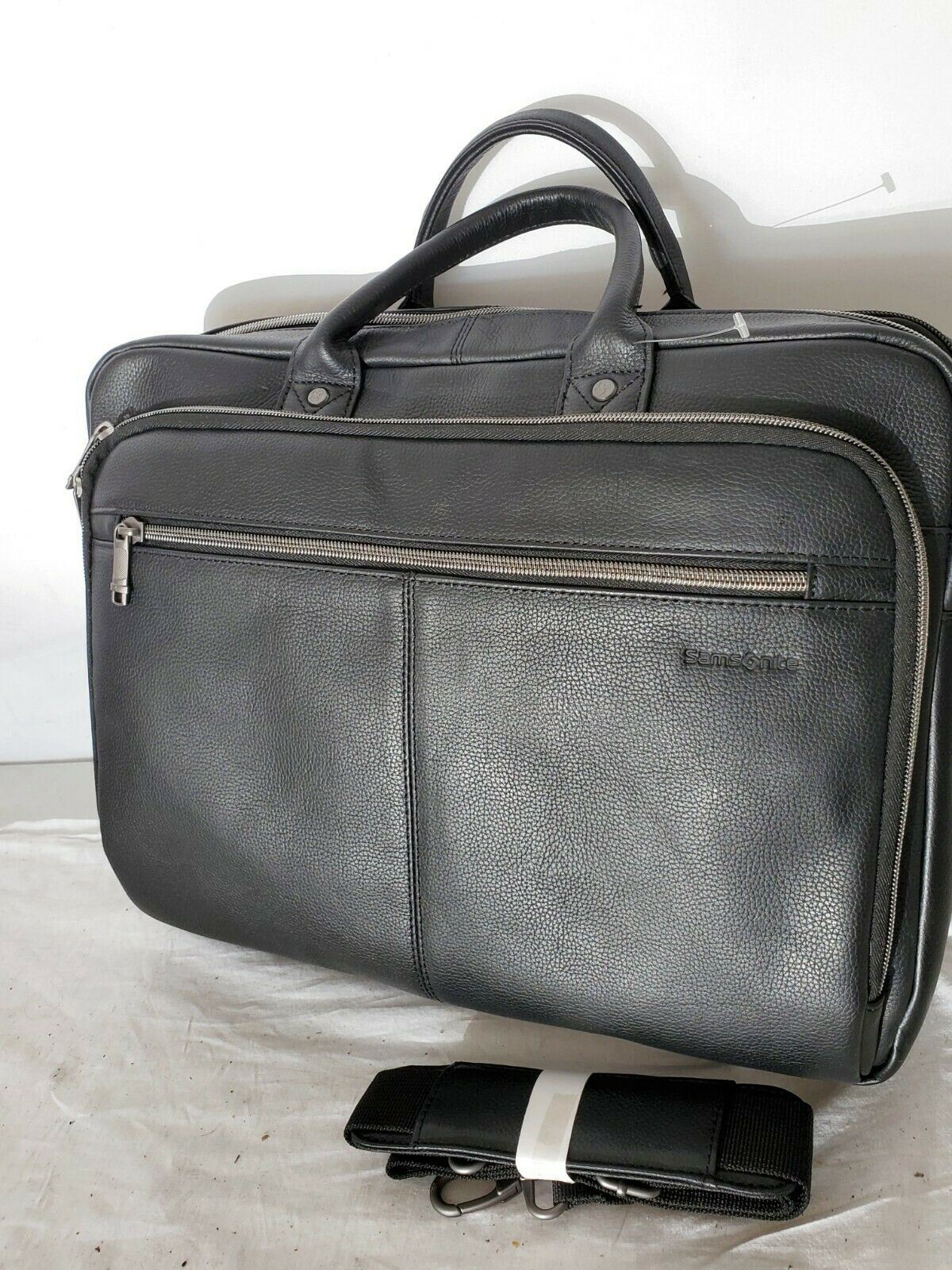$300 Samsonite Leather Checkpoint Friendly Case Business Laptop Bag Bl ...