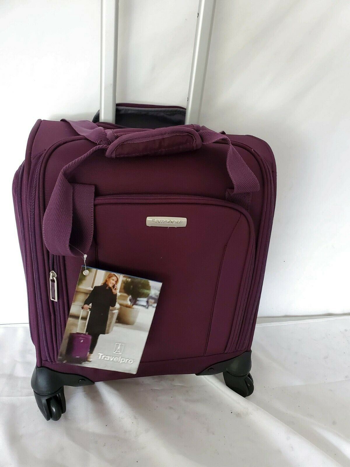 $340 Samsonite Spinner Underseater with USB Port Potent Purple Carry O ...