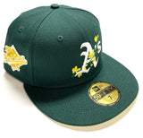NEW ERA "SIDEPATCH BLOOM" OAKLAND A'S  FITTED HAT (DARK GREEN/YELLOW)
