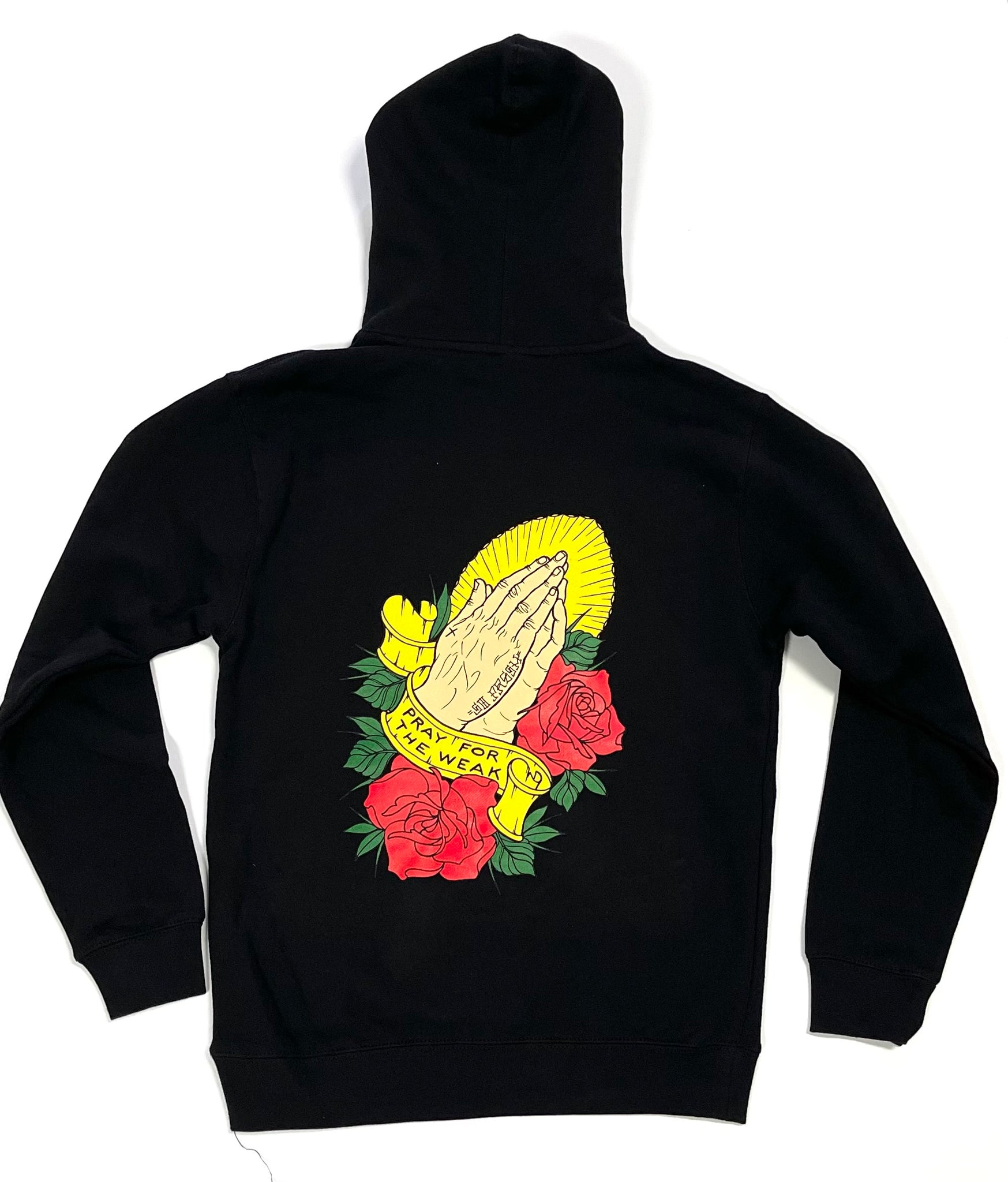 SFC “PRAY FOR WEAK” HEAVYWEIGHT HOODY (BLACK/MULTI) – So Fresh