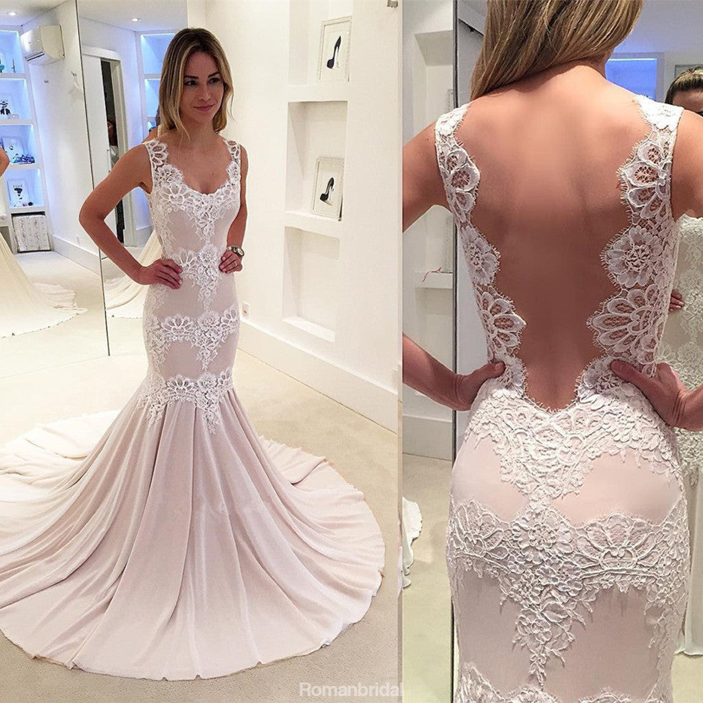 Most popular sexy Mermaid lace bridal gowns With Trailing, Backless We ...