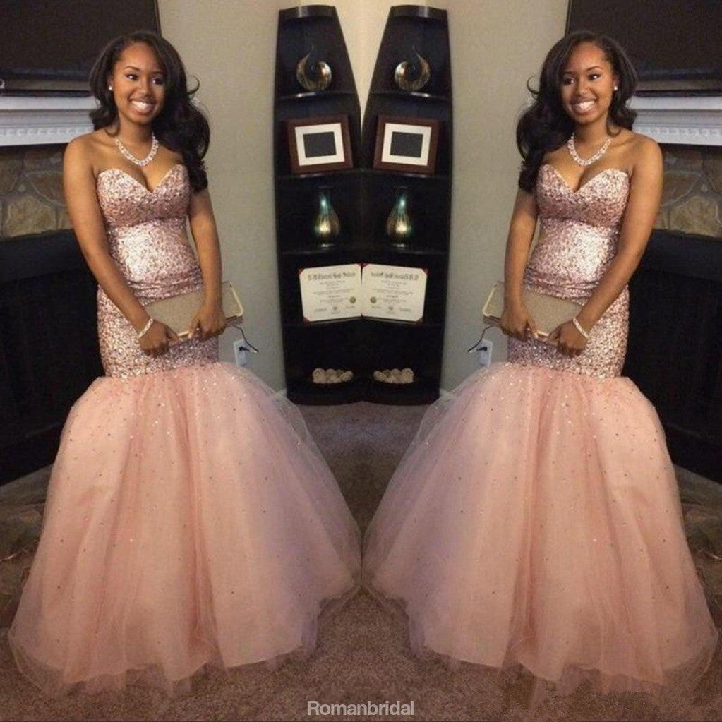 rose gold fitted prom dress