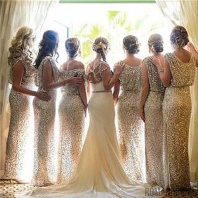 2019 Charming Popular Sparkly Bling Sequin Long Bridesmaid 