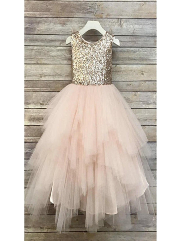 sequin top flower girl dress