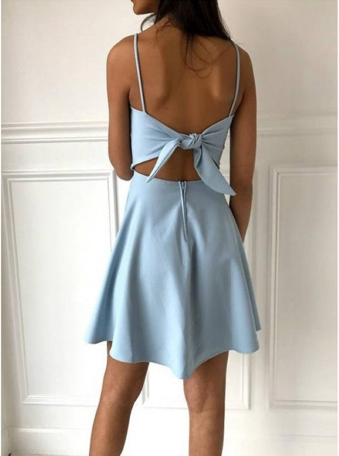 baby blue spaghetti strap dress