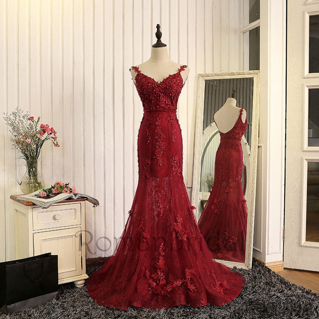 red elegant prom dresses