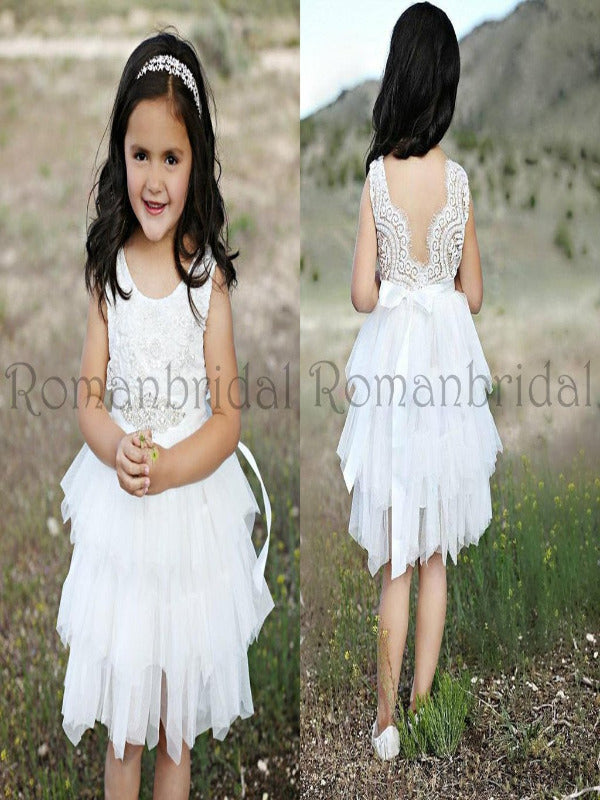 White flower girl dress,White lace dress,White tutu dress,Toddler lace ...