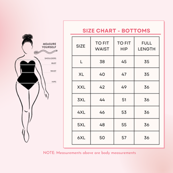 Size Chart for Bottoms- The Pink Moon