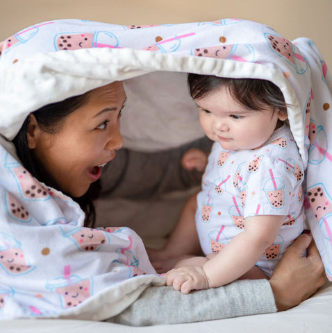 Playing peek-a-boo entertains your baby and teaches them about object permanence.