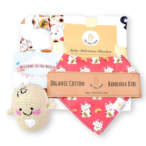 A personalized organic baby gift set can include items such as organic clothing, accessories, and toys.