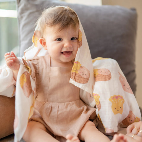 The Wee Bean's Organic Bamboo Blend Swaddle - Dim Sum
