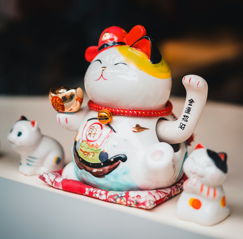 Lucky Cats are often seen in retail shops