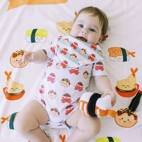 By incorporating sushi-inspired designs into high-quality organic cotton baby items, The Wee Bean provides parents with a unique and enjoyable way to express their own style and values.