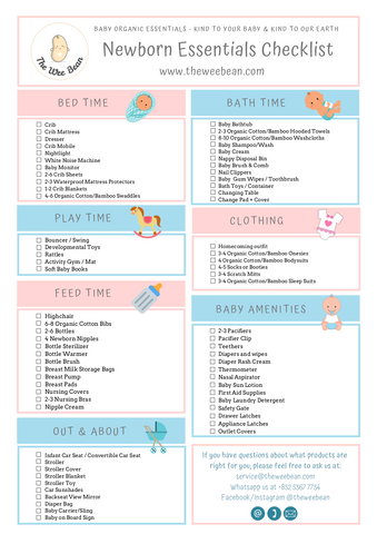 Newborn baby essentials list