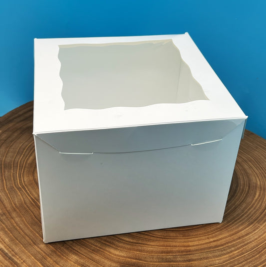 WHITE CAKE BOX WITH WINDOW - For 1 Kg Cake