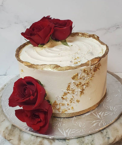 Crimson Red Floral Cake – The Eclair Cake Bakery