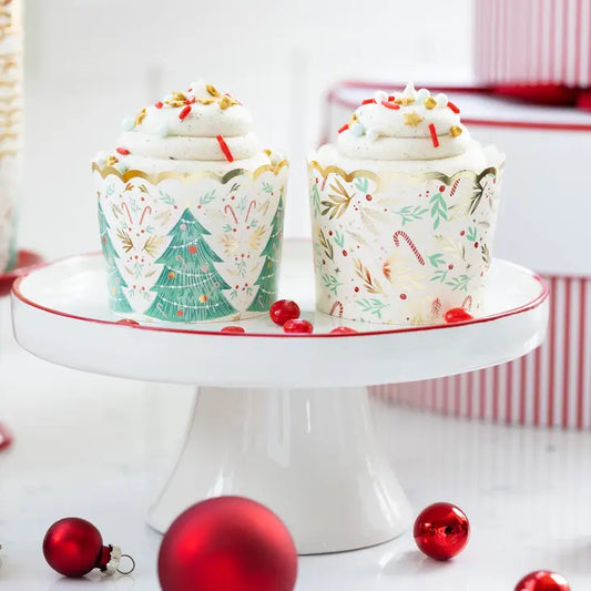 Pink Candy Cane Baking Cups
