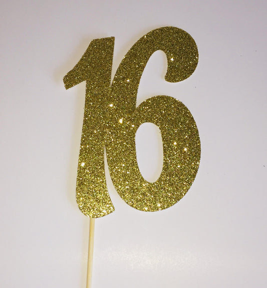 16th Birthday Candles,Gold Number 16 Cake Topper for Birthday Decorations  Party Decoration : Amazon.in: Home & Kitchen