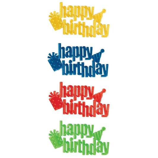 Script Happy Birthday Stencil