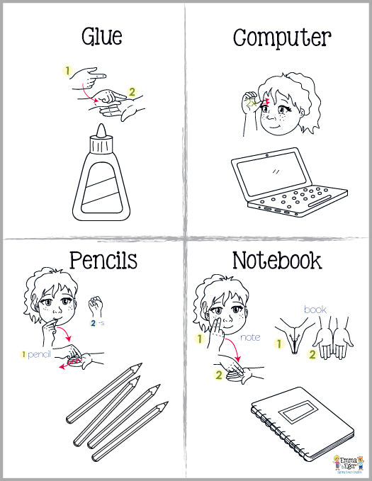 School Supplies Print At Home Coloring Pages