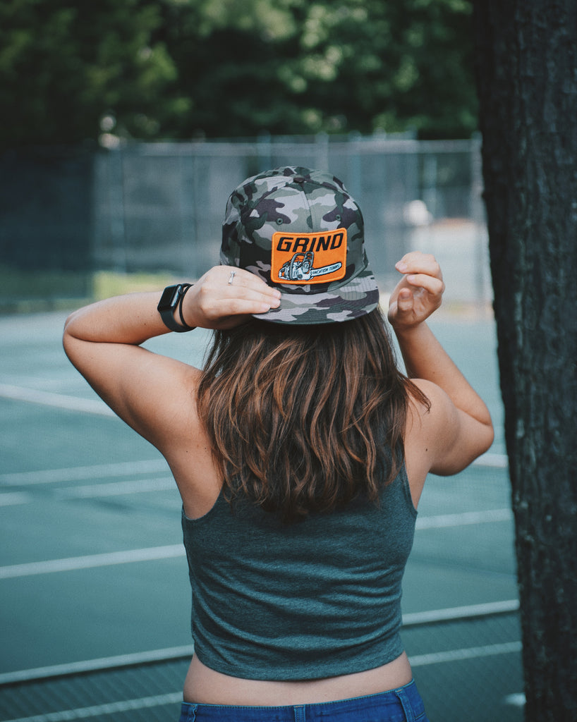 Grind camo tennis hat