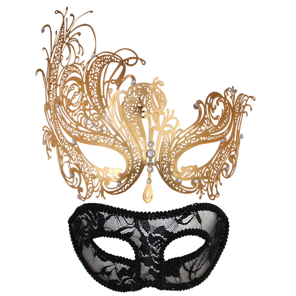 Masquerade Mask For Couples Women Metal Rhinestone Venetian Pretty Party Evening Prom Ball Mask Luxury Metal Mask Masquerade Masks For Your Ball