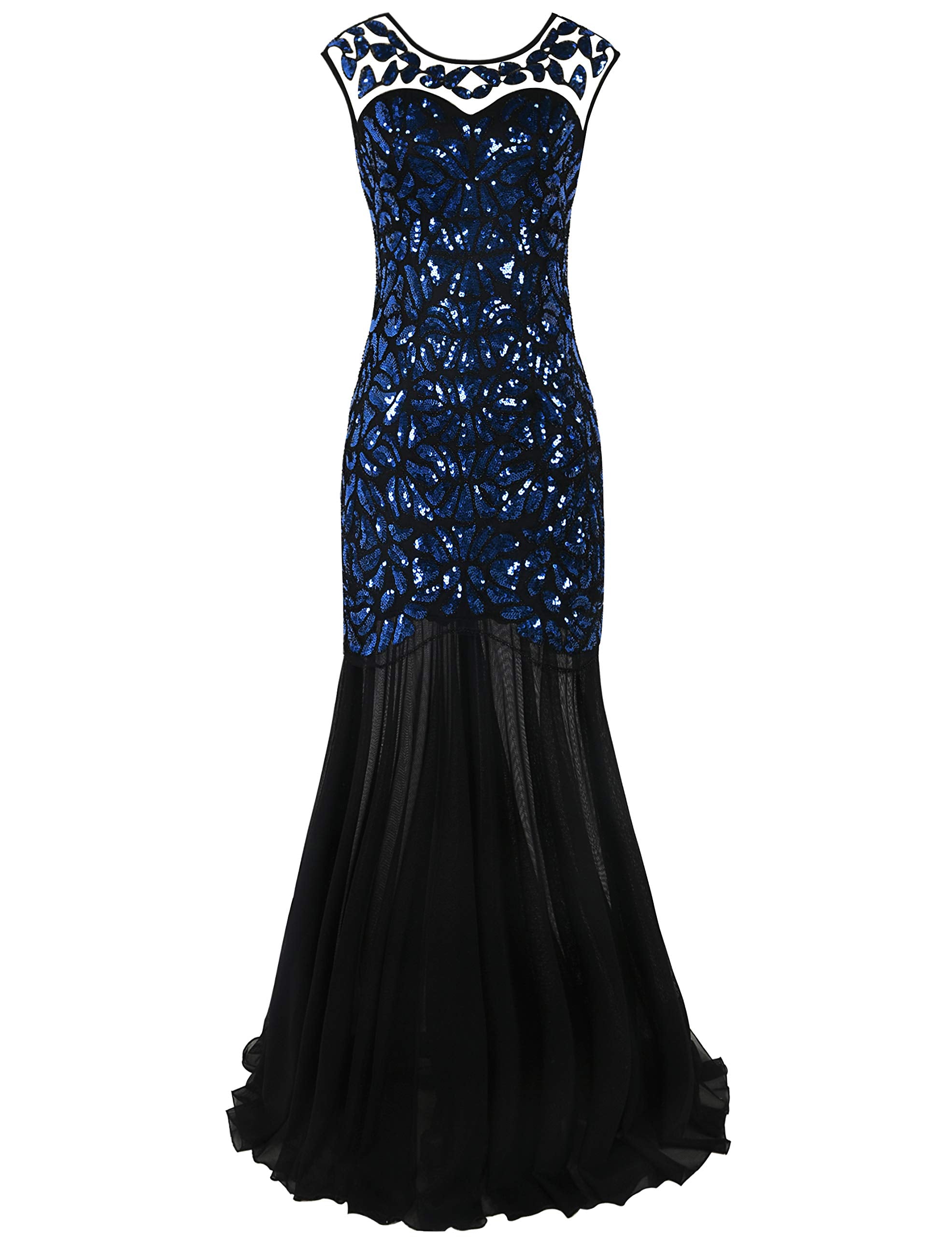 black and blue formal dress