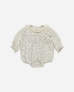 Quincy Mae Collared Bubble Romper || Winter Floral