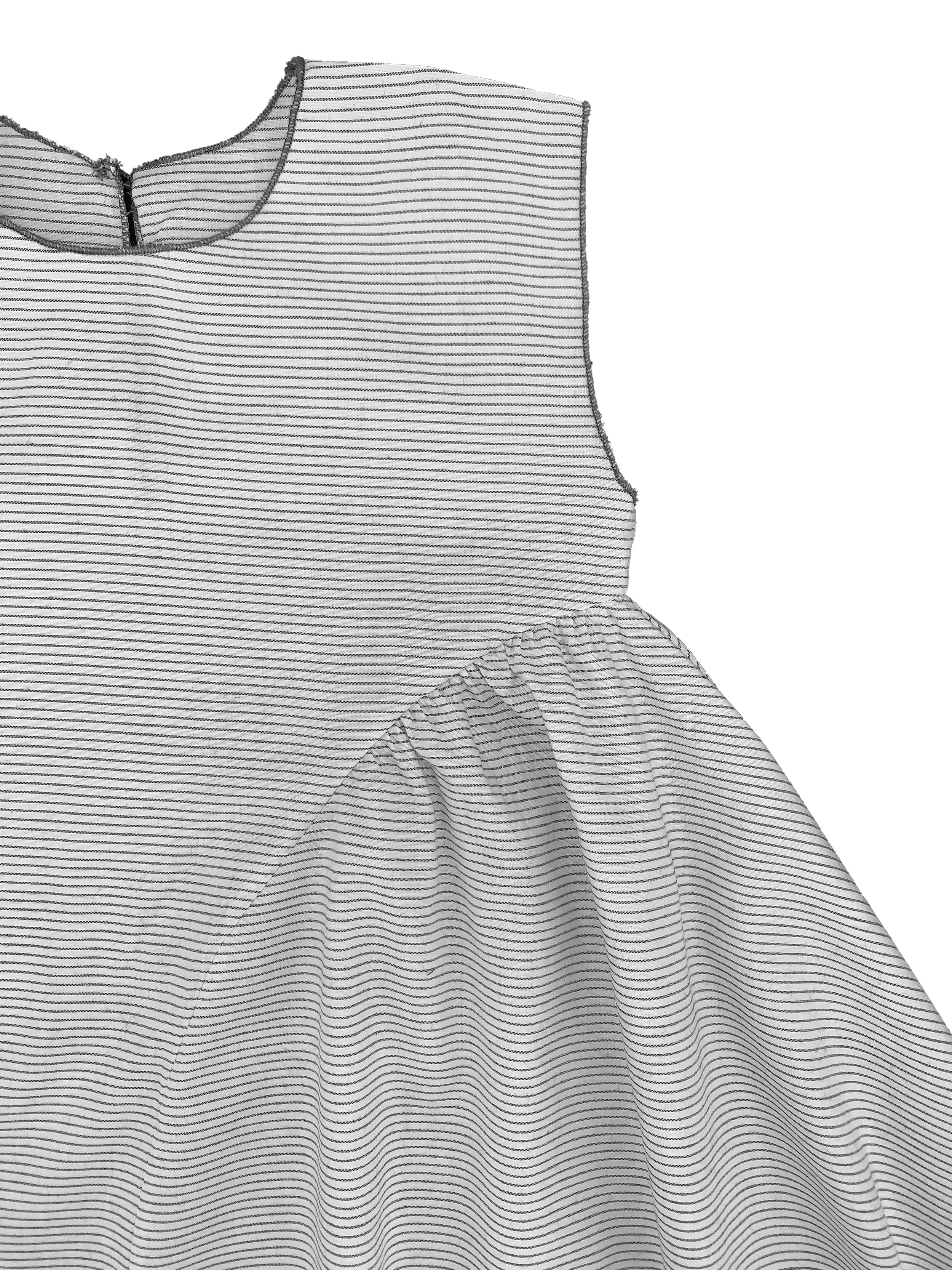 Gaya Lab Striped Grey Chloe Dress Buttons Bebe