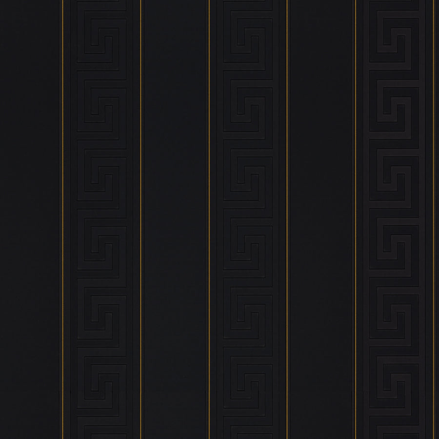 Versace Greek Key Stripe Wallpaper  Black Gold Your 4 