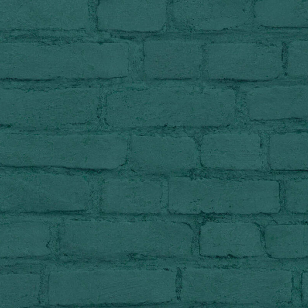 Green Painted Brick Effect Wallpaper – Your 4 Walls