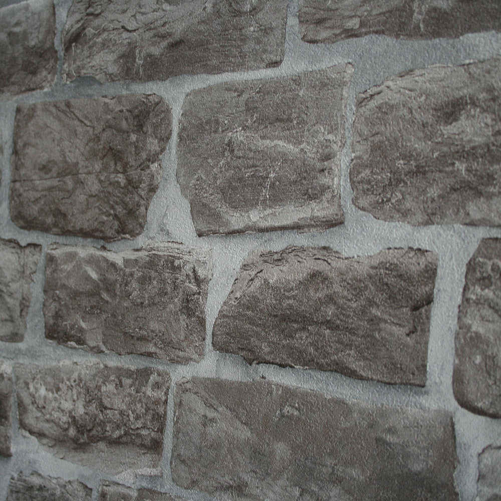 Reclaimed Stone Brick Wallpaper In Grey And Stone Your 4 Walls