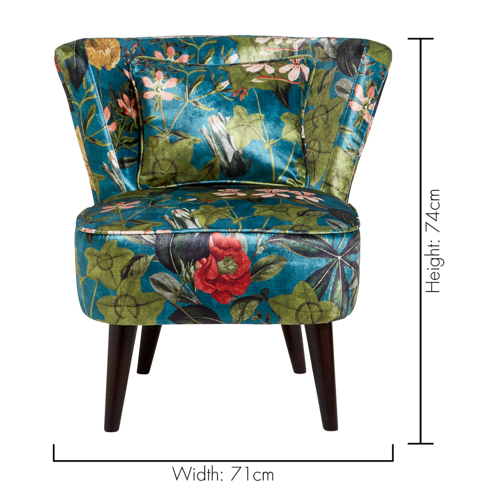 Lexi Chair Designer Accent Chair In Floral Passiflora Kingfisher Green Your 4 Walls