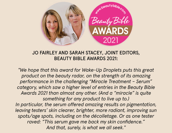 Beauty Bible Awards winner wake up droplets serum