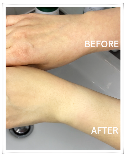 before and after results with hand mask by saint iris skincare