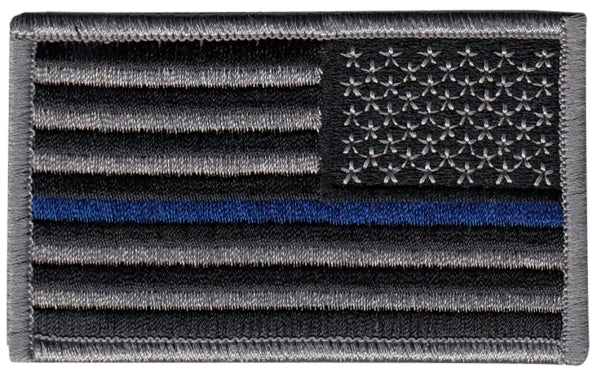 Thin Blue Line Flag Patch w Hook REVERSE
