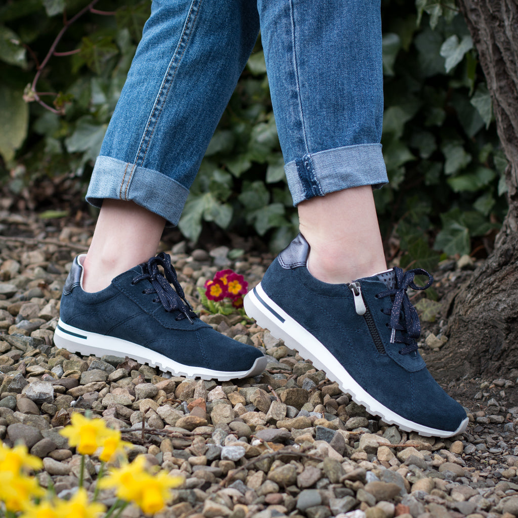 marco tozzi navy trainers