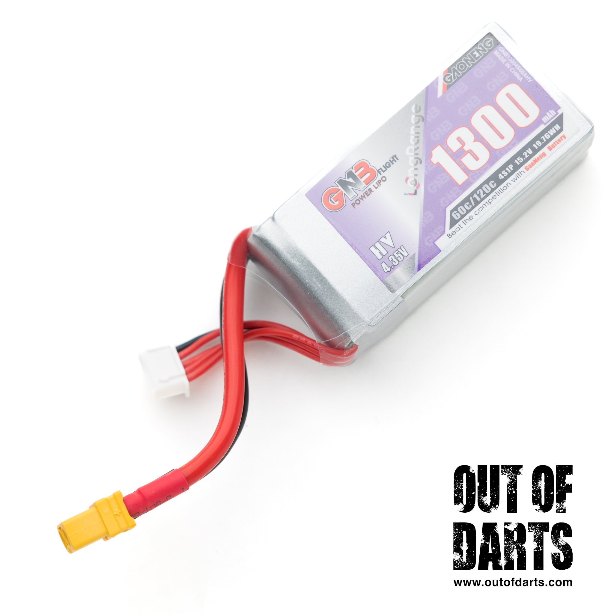 Out of Darts Batteries Chargers GNB 1300mAh 120C 4s HV LiPo LiHV For Momentum SBF Sweetheart Storm angled