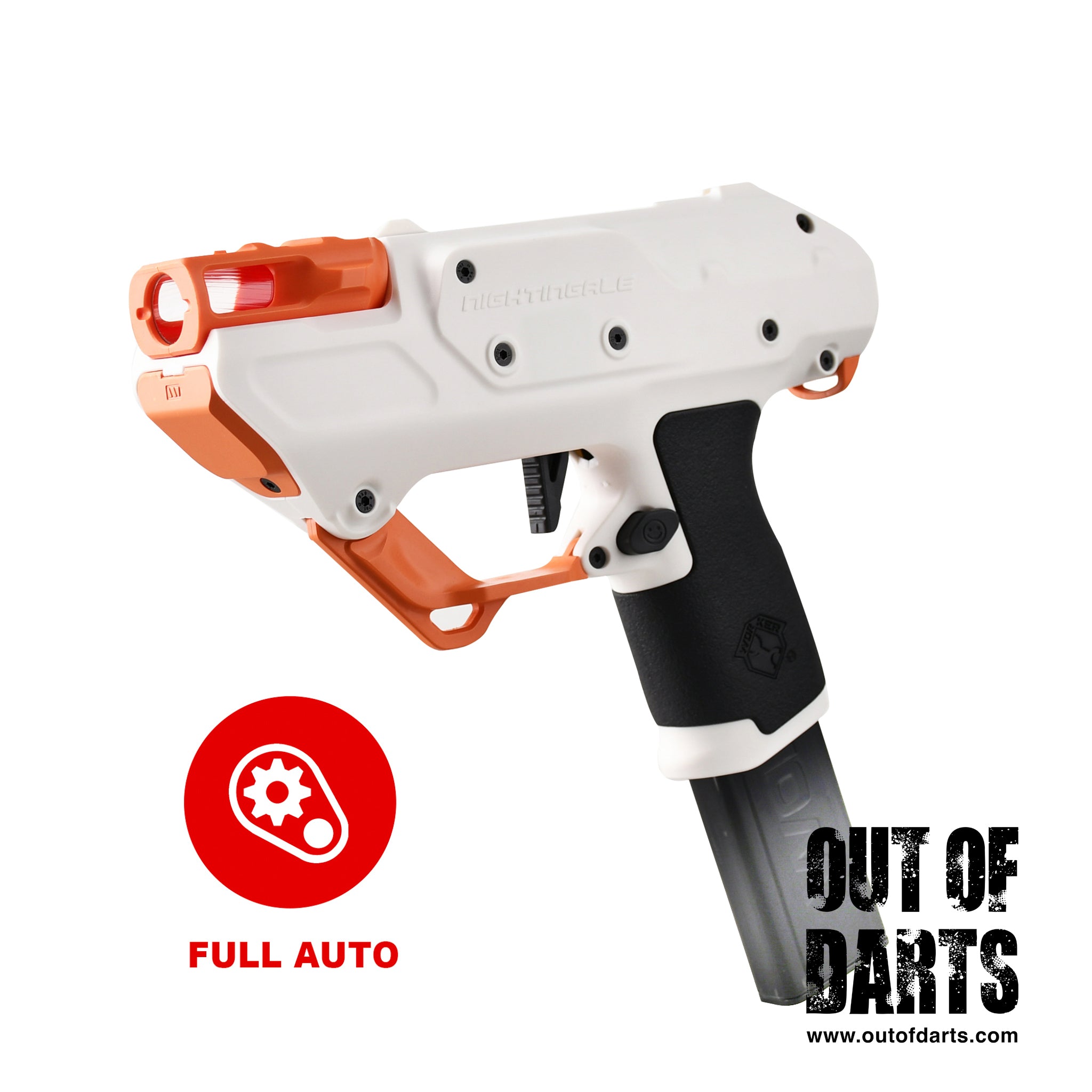 Out of Darts Blasters Shells Worker Nightingale Full Auto Blaster