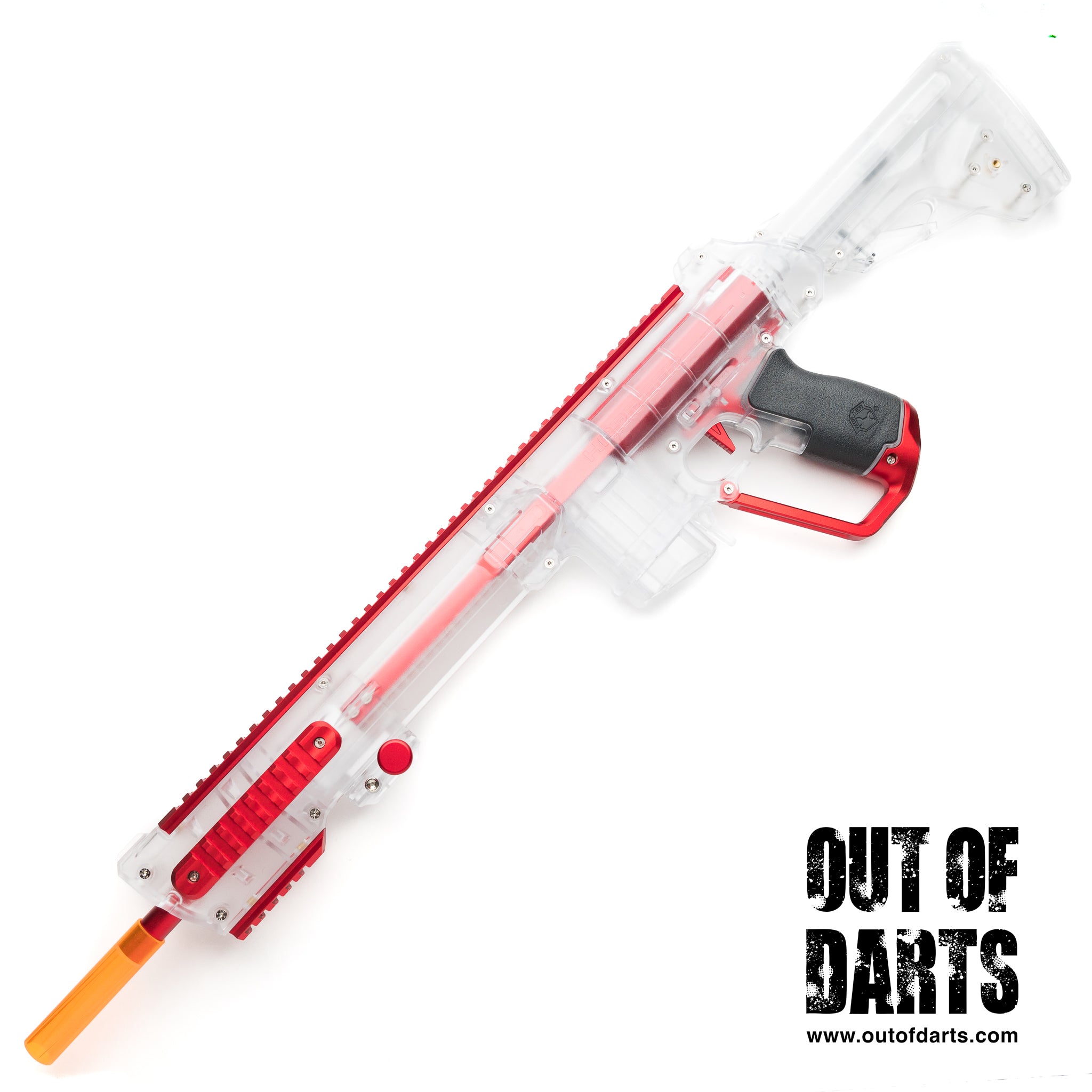 Out of Darts Blasters Springers Worker Harrier Clear Transparent Edition Red