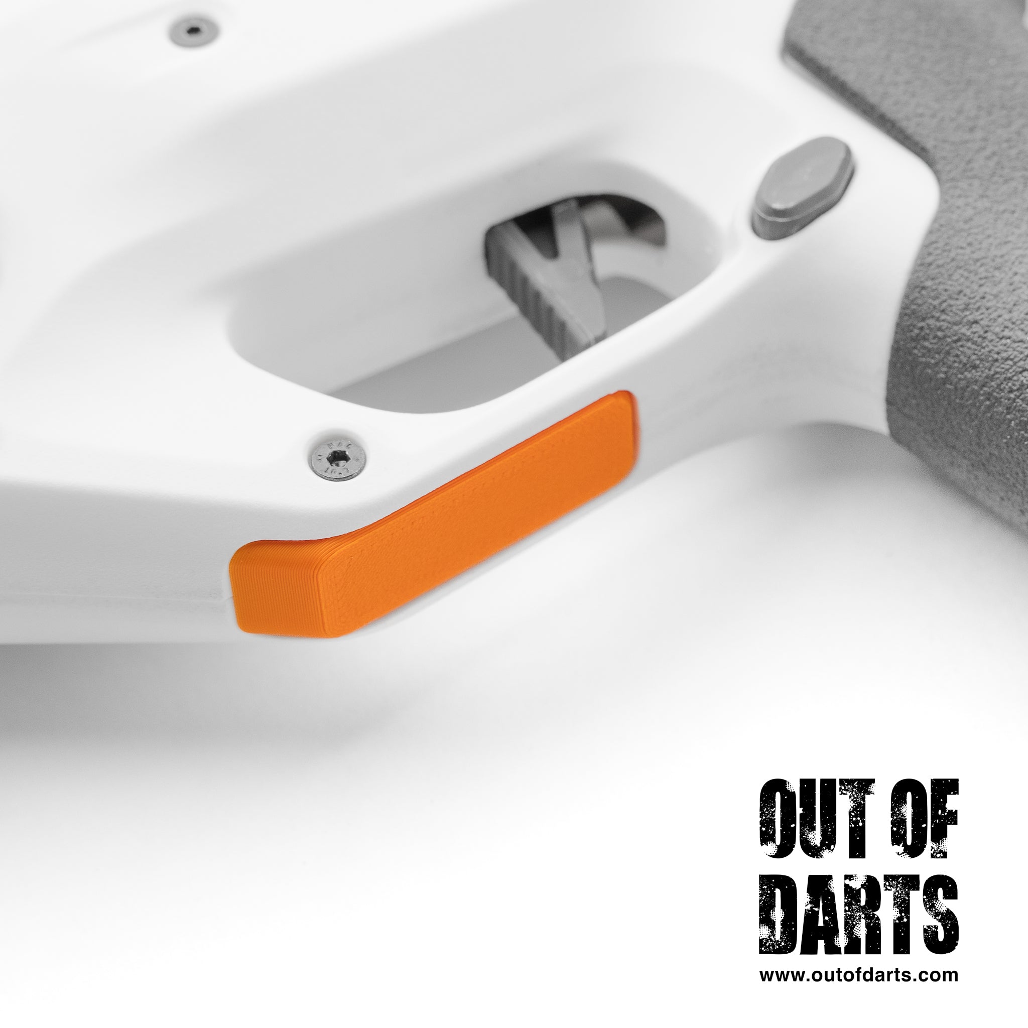 Out of Darts RedCowl Nightingale 2.0 3D Printed Sling Magwell Set installed on blaster sling delete detail