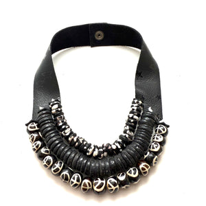 3 Strand Necklace- Black Star strap - Stephanie Leigh Jewelry