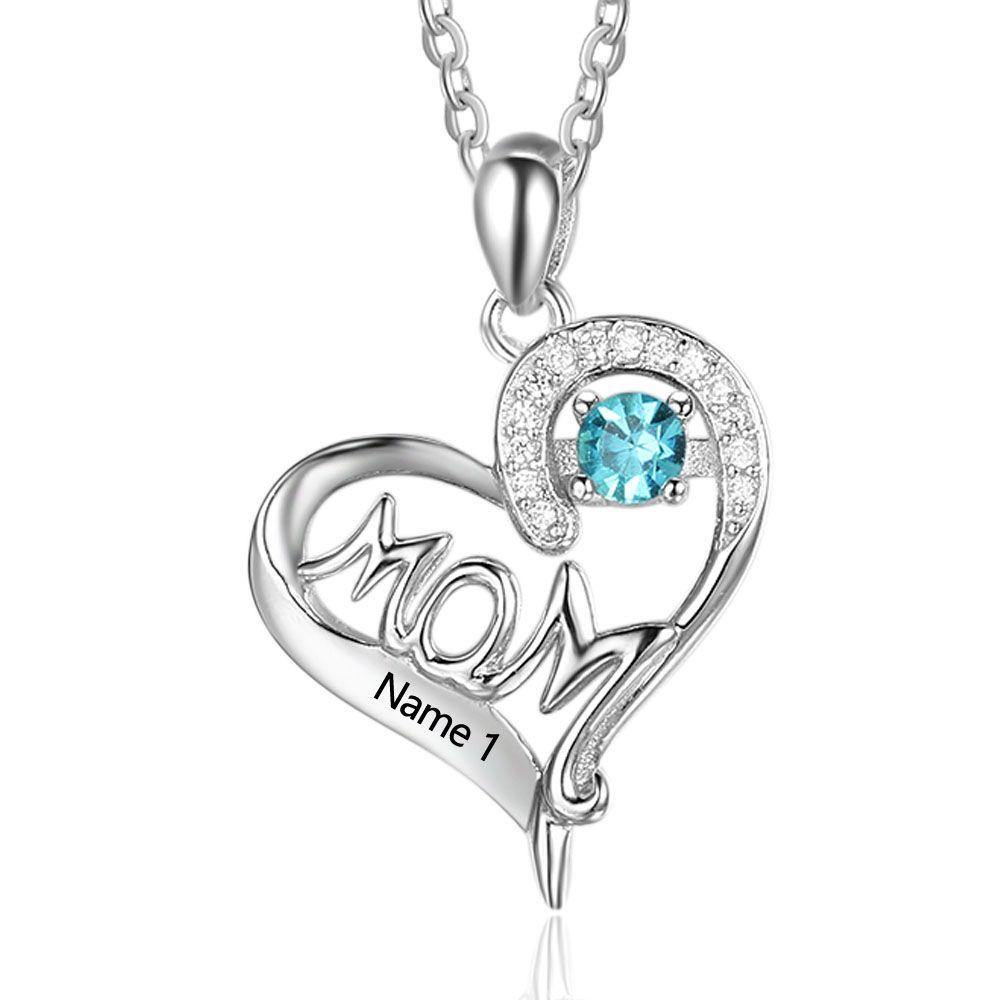 heart birthstone necklace for mom