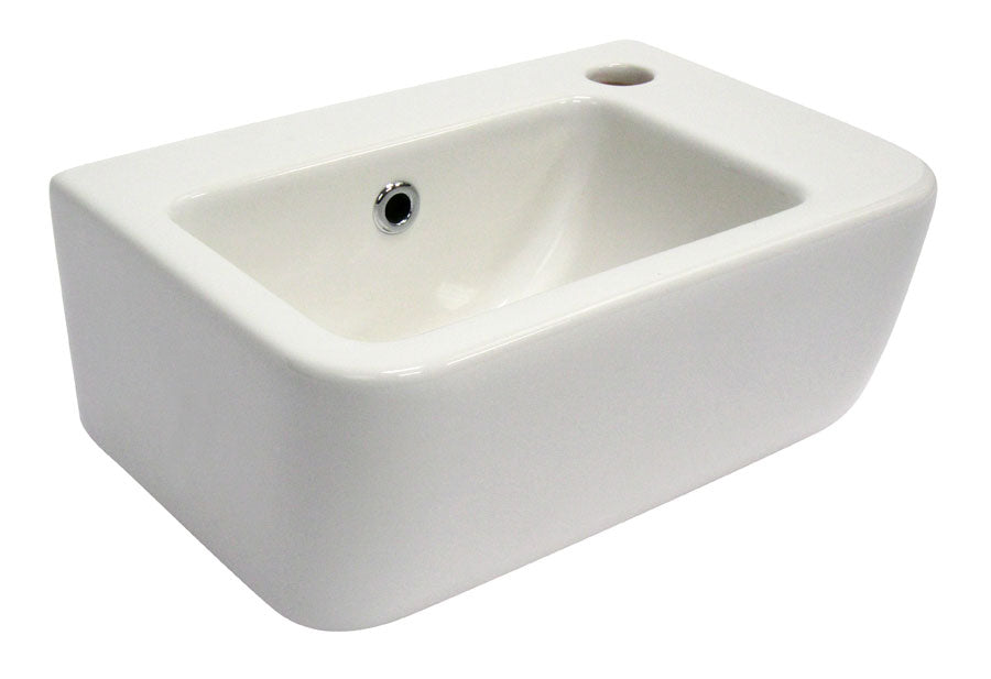 Alfi Ab101 Small White Wall Mounted Ceramic Bathroom Sink Basin